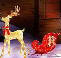 QCLUEU 3D Large Christmas Deer Lights, LED Reindeer Sled Motif, Outdoor  Christmas Decoration with 205 LED Lights, for Home, Garden Decoration : ...