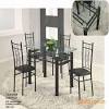 Modern round glass mirror top side end table made of iron w/geometric pattern. 3
