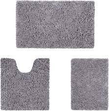 If you're searching for a luxury bath rug. Buy Homeideas 3 Pieces Bathroom Rug Set Ultra Soft Non Slip Bath Rug And Absorbent Chenille Bath Mat Grey Bathroom Rugs Plush Bath Mats For Bathroom Tub Shower Online In Turkey B07h9c4qql