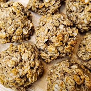 Baked or frozen oat bites variation, AI generated