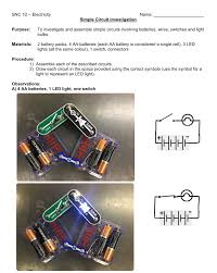 Simple Circuit Investigation Worksheet Answer Sheet January 11 2018 Simple Circuit Circuit Investigations