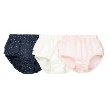 95% coton, 5% élasthanne • secondaire : Lot De 3 Culottes 0 Mois 3 Ans La Redoute Collections Blanc Marine Rose La Redoute