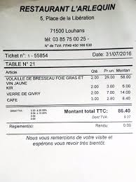 Exemple De Facture Picture Of L Arlequin Louhans Tripadvisor