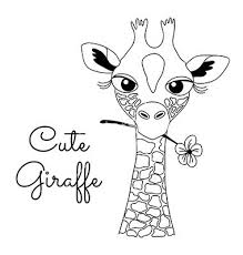 Cute Hand Drawn Cartoon Giraffe Holding A Flower Vector Image On Vectorstock Cartoon Giraffe How To Draw Hands Giraffe