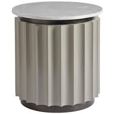 You can find a broad range of reasonably priced glass round dining tables for sale on ebay. Elise Modern Classic White Stone Top Round Column Side End Table Standard 14 24 W Kathy Kuo Home