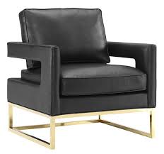 Aloisio Upholstery Armchair Black Leather Chair Leather Chair Leather Lounge Chair
