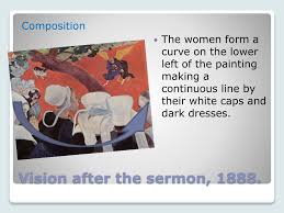 It depicts this indirectly, through a vision that the women depicted see after a sermon in church. Ppt Paul Gauguin Powerpoint Presentation Free Download Id 1843078