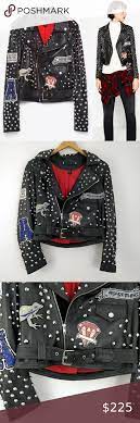 Zara Leather Studded Patch Tiger Moto Jacket Small Zara Leather Black Leather Motorcycle Jacket Zara