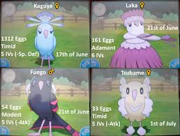 7] After a month of hunting and 1560 MM eggs hatched, I finally have all  four shiny Oricorio forms for a planned Oricorio-only run of Pokemon Moon :  rShinyPokemon