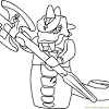 Hero with a magic spear guarding the gate. 1
