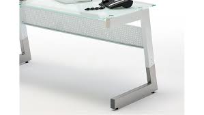 Glas metall eck computer schreibtisch home office mobel. Schreibtisch Roby Glas Burotisch Weiss Metall Silber 150x70 Cm
