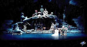 Peter Pan Set Sword Prop And Scrim Designs Conrad Askland Blog In 2020 Peter Pan Play Stage Set Peter Pan Jr