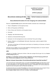 Die regierungskoalition aus cdu/csu und spd hat die geplante änderung des infektionsschutzgesetzes noch einmal geringfügig überarbeitet. Schriftliche Belehrung Gemass 43 Ifsg