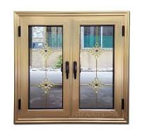 Luxury Design Gold Aluminum Casement Window Interior Home Two Channel Window