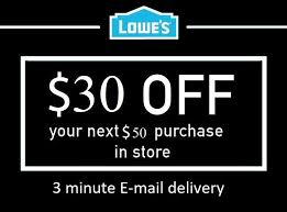Shop online with coupon codes from top retailers. 3 X 30 Off 50 Lowes 3coupon In Store Use Only Lowes Insta E Delivery Lowes Coupon Lowes Printable Coupon Free Coupons By Mail Lowes Coupon