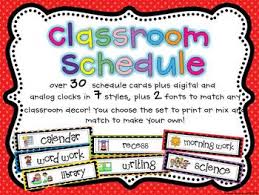 Classroom Schedule Chart