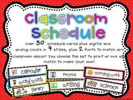 classroom schedule chart