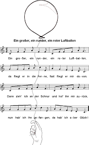 Ein Grosser Ein Runder Ein Roter Luftballon Noten Und Text Vorschullieder Kinderlieder Lieder