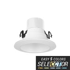 Elite Rel437 4 Economy Led Baffle Recessed Retrofit 700 Lumens Selectable Cct