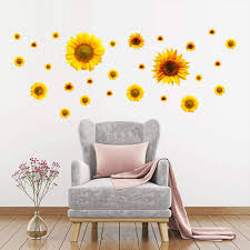 See more ideas about sunflower, sunflower decor, sunflower kitchen. Peel And Stick Yellow Sunflower Wall Decor Floral Decals 28 Pcs Sunflower Wall Decals With 12 Pcs Gold 3d Butterfly Metallic Wall Stickers Diy Wall Art Decorations For Nursery Kids Bedroom Kids