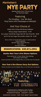 Your guests will thank you—and your taste buds will, too. New Year S Eve Manhattan S American Bar Grill