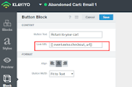 changing my "return to your cart" button url | Klaviyo Community