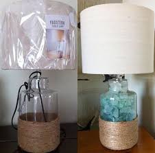 Diy Seaglass Filled Lamp Sea Glass Decor Fillable Lamp Lamp