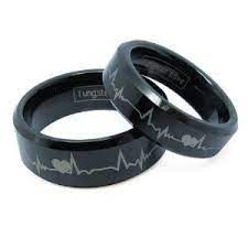 Paramedic Jewerly Emt Ems Stuff Emt Rings Jewelry Black Tungsten Carbide Ring Emt Gift Tungsten Carbide Rings