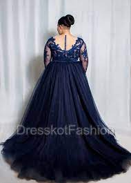 Get the best deals on formal dresses size 18. Dark Blue Wedding Dress Plus Size Navy Blue Wedding Dress Wedding Dress With Sleeves Wedding Gown With Detachable Train Removable Train In 2021 Navy Blue Wedding Dress Wedding Dress Sleeves Blue