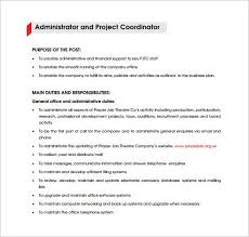 Several years of experience in administrative support roles or office management. Project Coordinator Job Description Template 9 Free Word Pdf Format Download Free Premium Templates