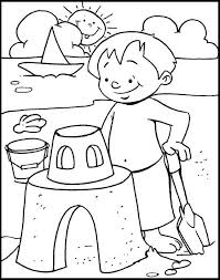 And why does it end up at the beach? Creating Sand Castle On Beach At Summer Coloring Pages For Kids Dpq Printable Summer Colorin Castle Coloring Page Beach Coloring Pages Summer Coloring Pages
