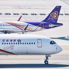 Repost B Lga Hong Kong Airlines Airbus A350 941 X Hs Txl Thai Smile Airbus A320 232 Wl Photo By Ih Hong Kong Airlines Travel Inspired Travel Decor
