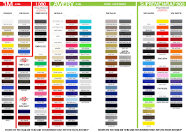 vinyl color charts