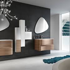 Two large mirrors also help to reflect light and brighten the space. Modern Bathroom Vanity Houzz