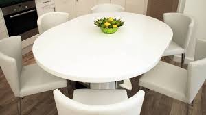 Stylifing dining table and chairs set round clear glass top crisscrossing chrome metal legs kitchen table and 4 sled based grey faux leather chairs dining set home kitchen office waiting room use. Curva White Gloss Extending Dining Set Dining Table In Kitchen White Extending Dining Table Round Extendable Dining Table