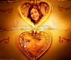 Oh If Only I Was The Girl That Peter Talked To About Girls And Looked At My Through My Heart Shaped Bed Post Surroundi Peter Pan Movie Peter Pan 2003 Peter Pan