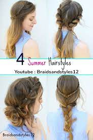 4 Easy Summer Hairstyle Ideas By Braidsandstyles12 Pigtail Hairstyles Braided Hairstyles Messy Bun Hair Easy Summer Hairstyles Summer Hairstyles Hair Styles