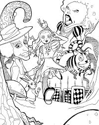 And also because the pages. Trippy Creepy Alice In Wonderland Coloring Pages Coloring And Drawing