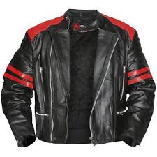 Leather Jacket Old School Red Black Nuclear Blast