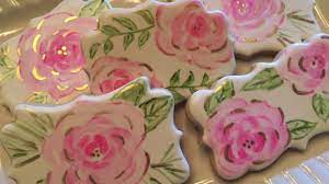 These watercolors look lovely framed or make great first paint the flowers on the wreath. How To Decorate A Cookie Watercolor Rose Cookies Perfect For Mother S Day Youtube