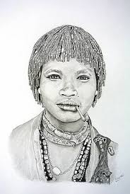 Ethiopian Woman Drawings for Sale