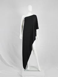 Maison Martin Margiela Black Asymmetric Maxi Dress Fall 2008 In 2020