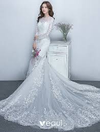 Maybe you would like to learn more about one of these? Wunderschone Meerjungfrau Hochzeitskleider 2017 U Ausschnitt Weisse Spitze Brautkleider Mit Armeln