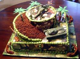 All of the kids and adults at the party were impressed and she (my daughter) was really. Child S Army Cake My Latest Creation For A 5 Year Old Boy Army Cake Army Birthday Cakes Cool Birthday Cakes
