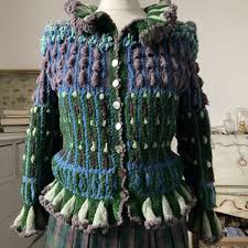 Vintage Exceptional Rare Hand Knitted Cardigan 1970s Enid Rees