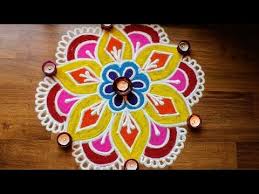 Freehand Flower Rangoli Designs With Colours Rangoli Designs Colorful Rangoli Designs Rangoli Designs Images