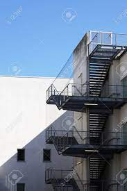 Thus, the fire exit staircase can act as a boon or curse depending on its design as per fire safety regulations for staircase. Back Of Building With External Fire Exit Stairs Of Outside Fire Stock Photo Picture And Royalty Free Image Image 62344664