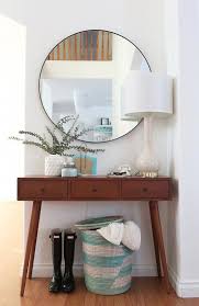 Entryway Table With Modern Round Mirror Easyhomedecorations Entryway Decor Small Home Decor Interior
