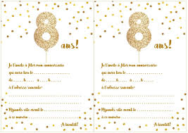 Une jolie invitation anniversaire 10 ans fait partie de la réussite de ta fête, et tes invités la conserveront même après l'évènement. Carte D Invitation D Anniversaire 8 Ans