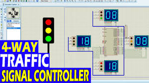 In this project, a simple traffic light system for a 4 way intersection is implemented using arduino uno. Automatic Traffic Light Controller 4 Way Traffic Signal Control System Proteus Project In 2021 Lighting Control System Traffic Signal Traffic Light